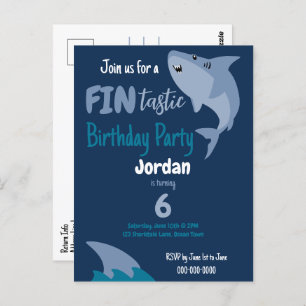 Carte Postale Enfants D'Anniversaire Du Requin En Mer