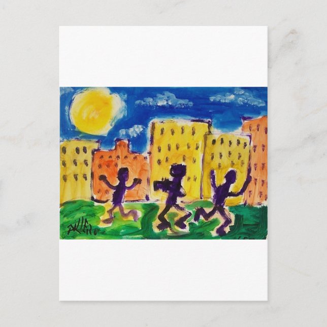 Carte Postale Enfants dansant par Piliero (Devant)