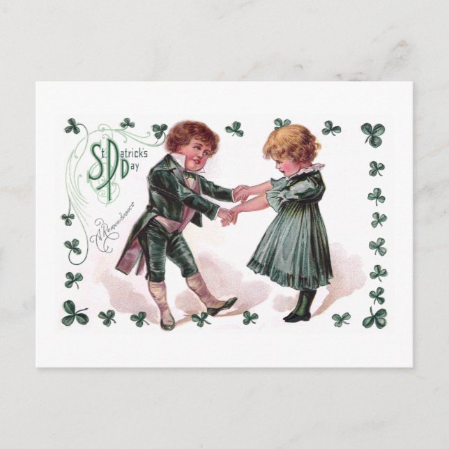 Carte Postale Enfants dansent le jour de la Saint Patrick (Devant)