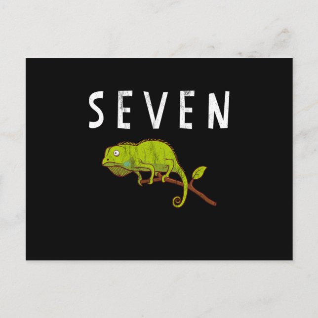 Carte Postale Enfants de 7 ans Fête d'anniversaire de lézard rep (Devant)