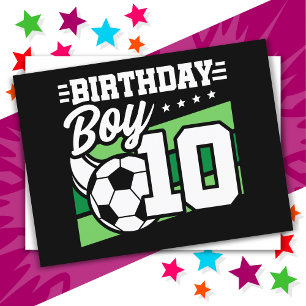 Carte Postale Enfants de football de 10 ans Fête d'anniversaire 