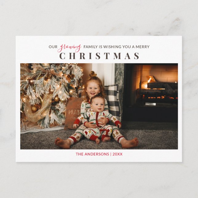 Carte Postale Enfants de la famille grandissante Photo Joyeux No (Devant)