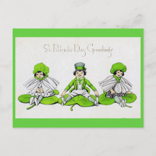 Carte Postale Enfants de la Saint Patrick, Vintage