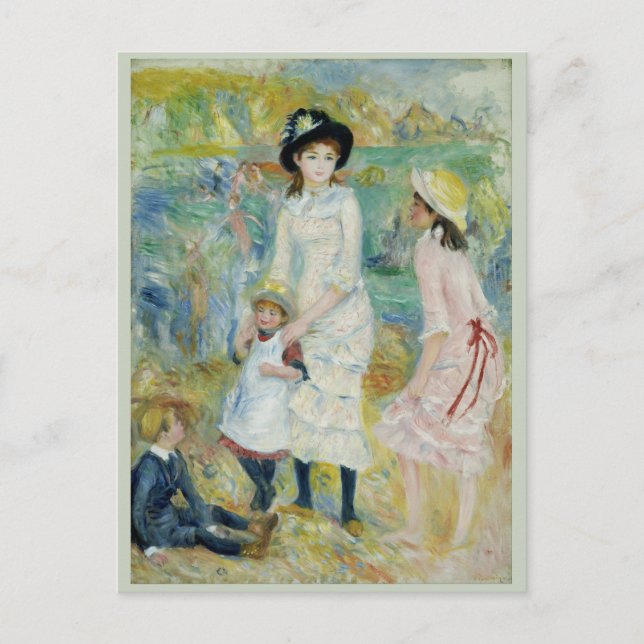 Carte Postale Enfants en bord de mer Guernesey Renoir (Devant)