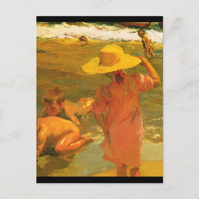 Carte Postale Enfants en bord de mer - Joaquín Sorolla (Devant)