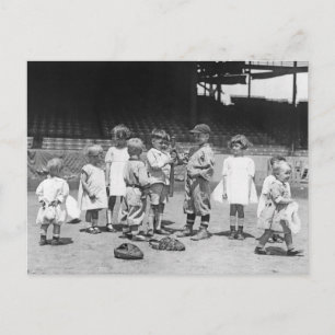 Carte Postale Enfants et baseball, début des années 1900