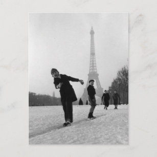 Carte Postale Enfants et neige - Paris - 1945 - Robert Doisneau