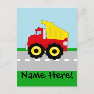 Carte Postale Enfants garçons Construction camion