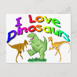 Carte Postale Enfants "I Love Dinosaures" cadeaux