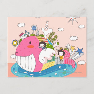 Carte Postale Enfants jouant par les poissons dans l'étang