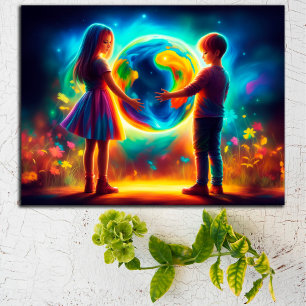 Carte Postale Enfants jours des terres Nature de l'environnement