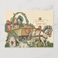 Enfants mignons Cheval Chariot Chien