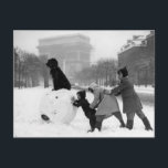 Carte Postale Enfants neige Paris 1930<br><div class="desc">Enfants neige Paris 1930</div>