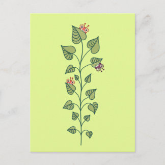 Carte Postale Enfants Plantes verts de printemps mignons