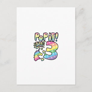 Carte Postale Enfants Pop It 3e Anniversaire Filles 3 Ans Fidget