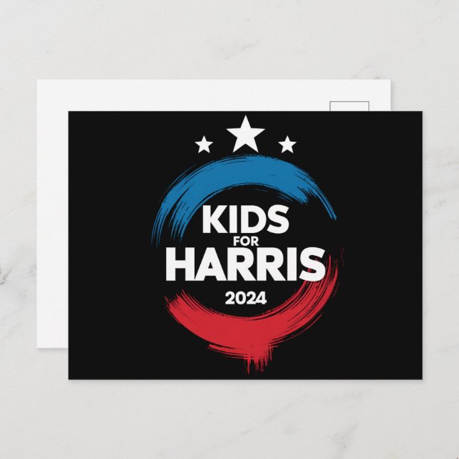Carte Postale Enfants Pour Harris Président Kids Love Kamala Har (Devant / Derrière)