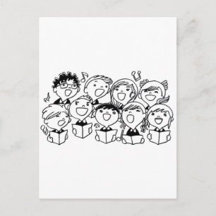 Carte Postale Enfants qui chantent avec joie