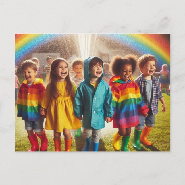 Carte Postale Enfants Rainbow (Devant)