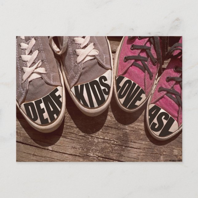 Carte Postale Enfants Sourds Aimer ASL (Devant)