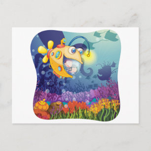 Carte Postale Enfants sous-marins sous l'eau