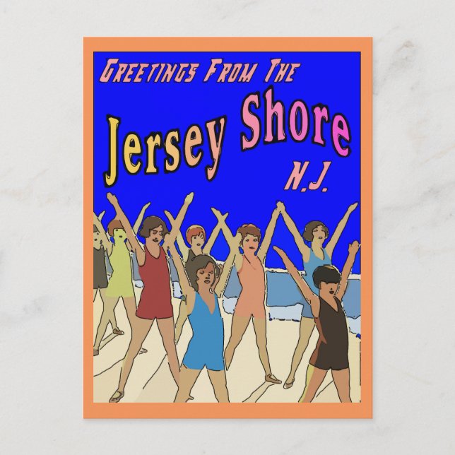 Carte Postale Enfants sur Jersey Shore Beach (Devant)