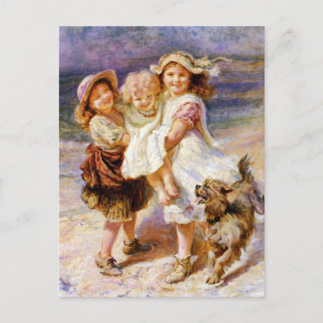 Carte Postale Enfants sur la plage (Devant)