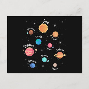 Carte Postale Enfants Système solaire Planètes Connaissances Esp