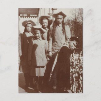 Carte Postale Enfants Tsar de Russie, Romanov, OTMA, Alexis