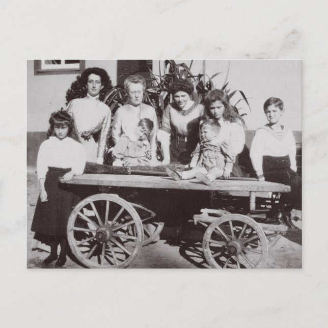 Carte Postale Enfants Tsar : Marie, Anastasia et Alexis Romanov (Devant)