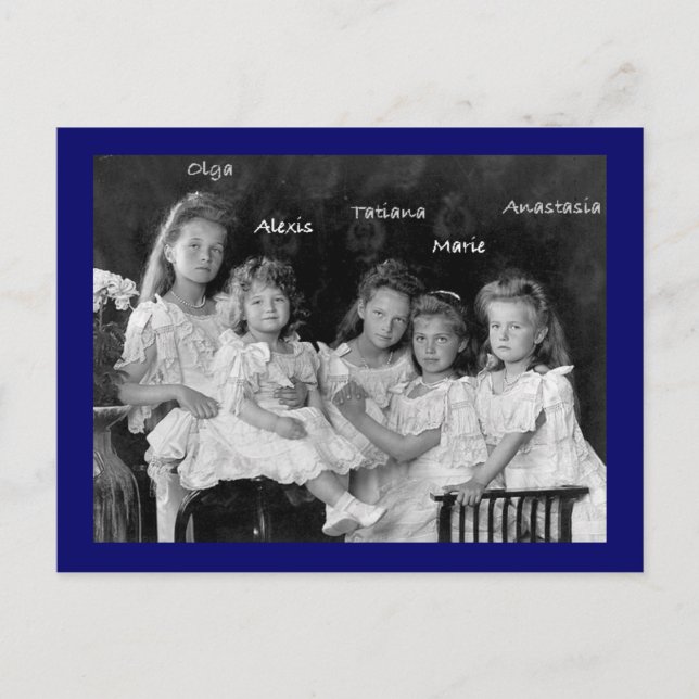 Carte Postale Enfants Tsar OTMA & Alexis Romanov Russie #272 (Devant)