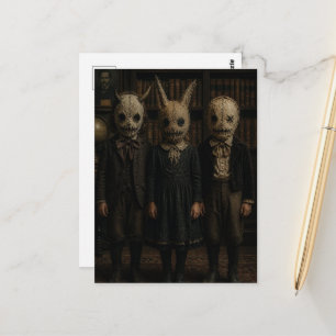 Carte Postale Enfants vintage dans des masques d'Halloween effra