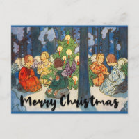 Enfants vintages Ange Arbre Noël Réveillon