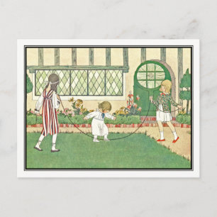 Carte Postale Enfants vintages sautant par H. Willebeek Le Mair