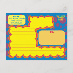 Carte Postale Enfants violet Pois bleu Dizzy Dots amusant Art