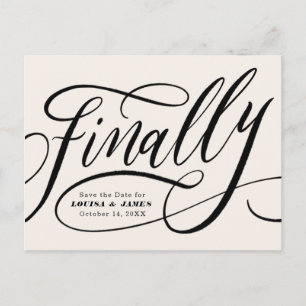 Carte Postale Enfin reporté Modifier la date Enregistrer la date