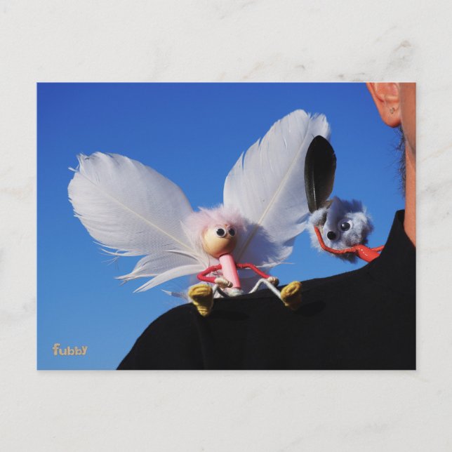 Carte Postale Engel fubby sur mon épaule avec Monster stimulant (Devant)