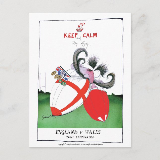 Carte Postale england v wales rugby balls de tony fernandes (Devant)