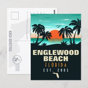 Carte Postale Englewood Beach Florida Retro Sunset Souvenirs 60s