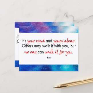 Carte Postale Englisches Zitat von Rumi - Es ist Ihre Straße Mit