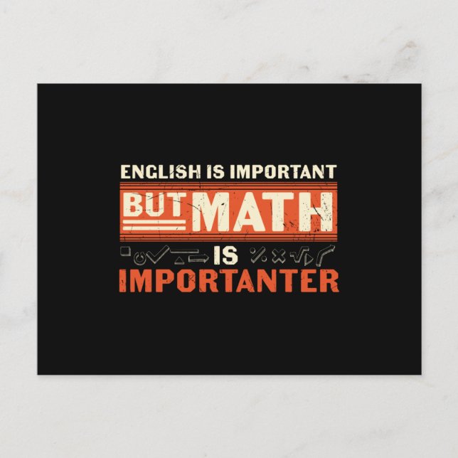 Carte Postale English is Important But Math is Importanter (Devant)