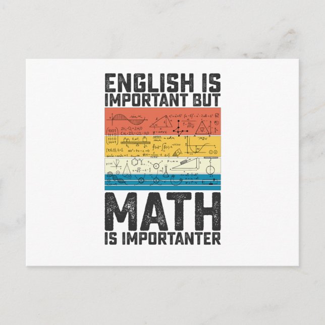 Carte Postale English Is Important But Math Is Importanter (Devant)