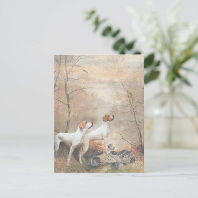 Carte Postale English Pointer chasse les faisans (Debout devant)