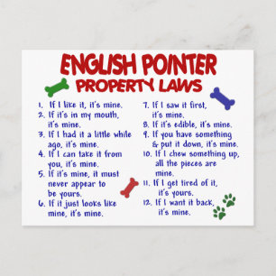 Carte Postale ENGLISH POINTER, propriété Lois 2