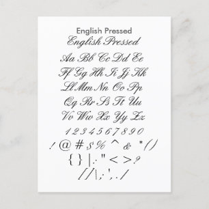 Carte Postale English Pressed