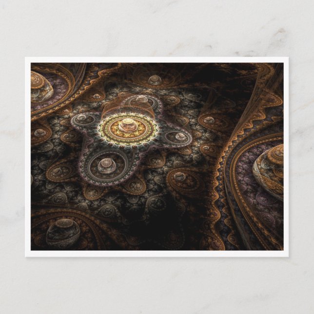 Carte postale - Engrenages et rouages steampunk (Devant)