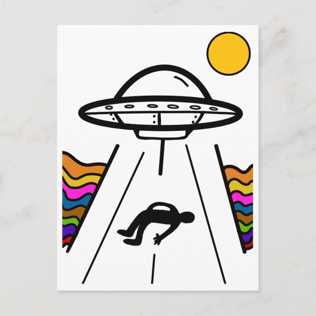 Carte Postale Enlèvement d'Alien UFO UAP (Devant)