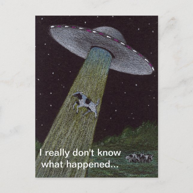 Carte Postale Enlèvement d'Aliens (Devant)