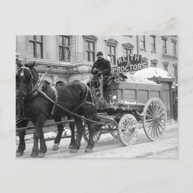 Carte Postale Enlèvement de neige, 1908 (Devant)