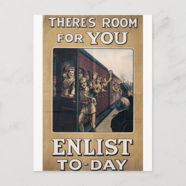 Carte Postale "Enlist" Old U.S. Military Poster, 1915 (Devant)