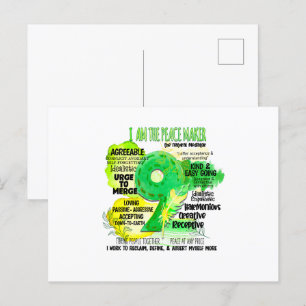 Carte Postale Enneagram Type 9 - Je Suis Le Maître De La Paix